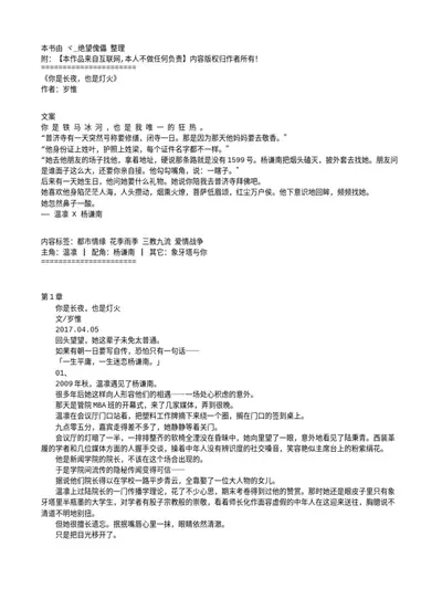 你是长夜也是灯火